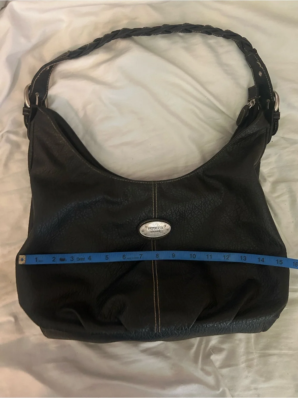 Rosetti pebbled black hobo bag